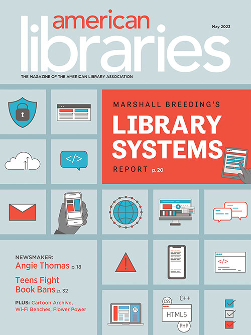 Cover of American Libraries May 2023 issue - Marshall Breeding's Library Systems Report