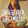 The book cover of "Nigeria Jones: A Novel" by Ibi Zoboi shows Nigeria sitting cross-legged, facing us, with her hands crossed at the wrist, resting on her ankles.