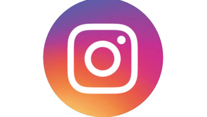 instagram logo with gradient purple orange background