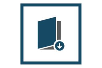 Icon of a book with a download arrow symbol