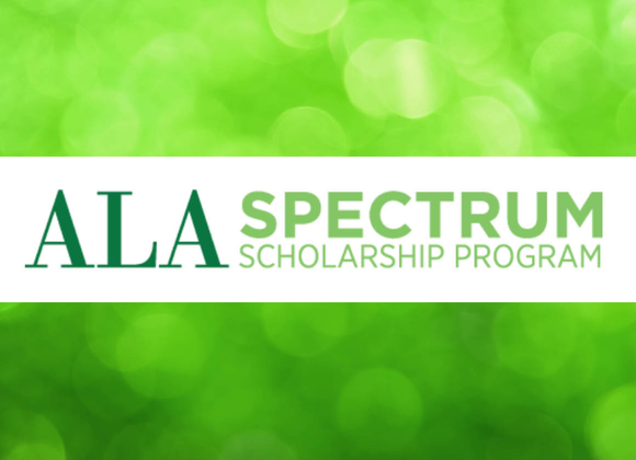 ALA Spectrum Scholarship logo on green background